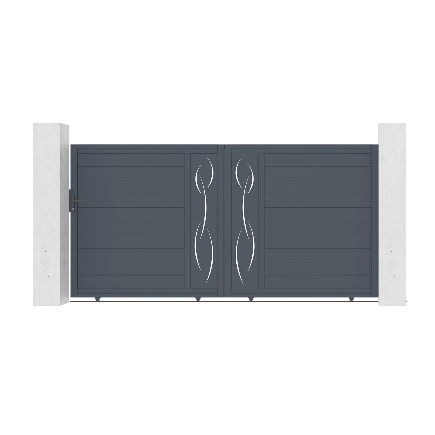 Casanoov Schiebetor 3 5M Life H 180Cm & 2 Pfosten H 190Cm Aluminium Grau günstig online kaufen