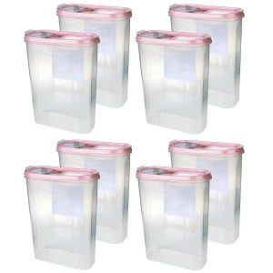 8er-Pack Bestlivings Frischhaltebox Schüttdose 2,8L, Altrose Deckel, transparente Vorratsdosen.