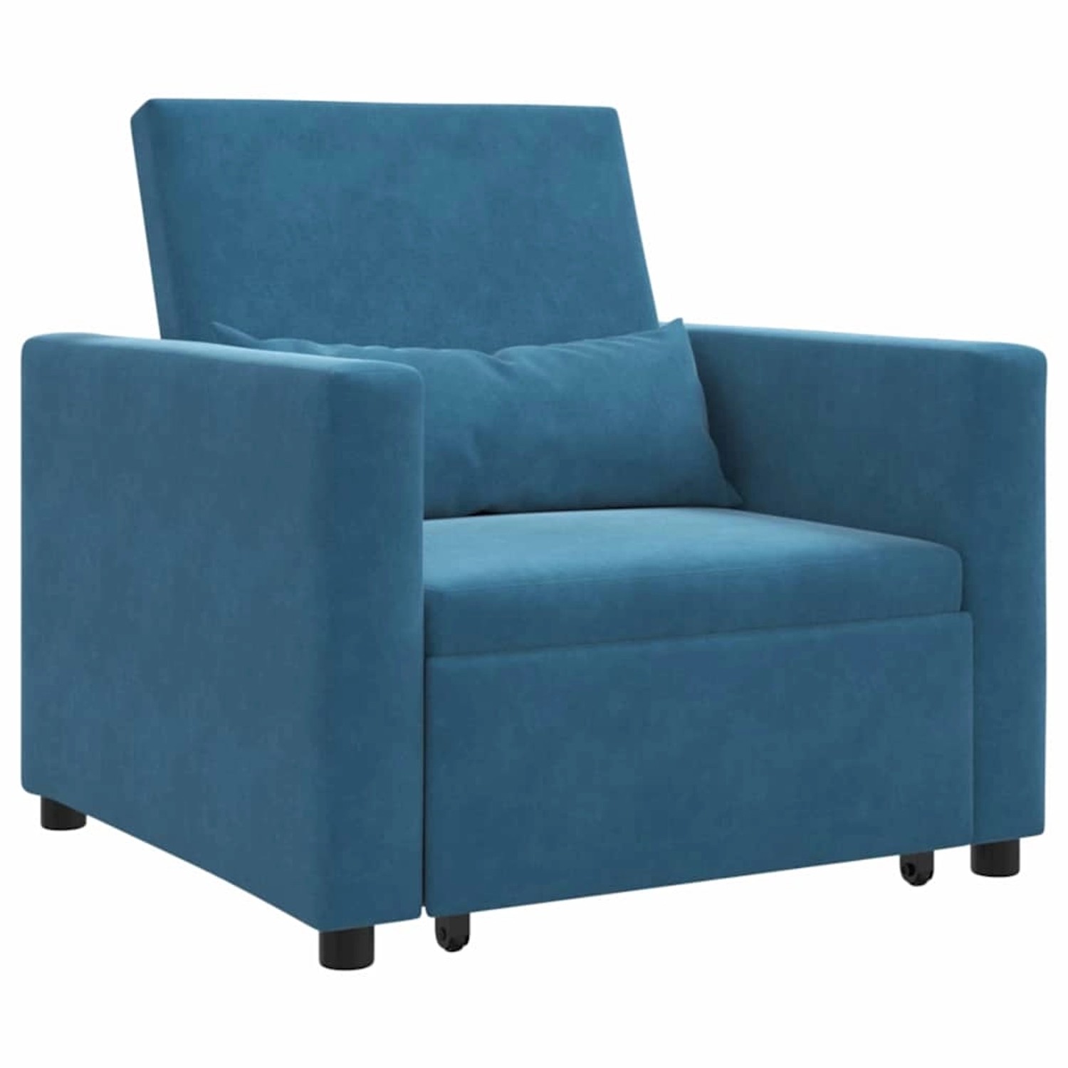 vidaXL Einzel-Schlafsofa mit Rädern Blau 90 x 165 x 87 cm Samt 42002706 günstig online kaufen