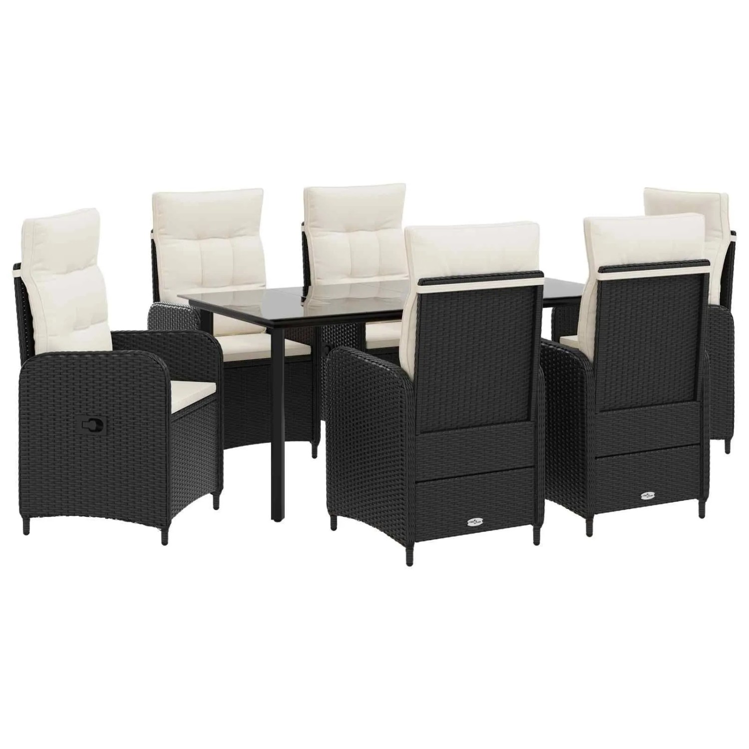 vidaXL Sofa-Tischset 7 Stk PE Rattan und Pulverbeschichteter Stahl 3422487