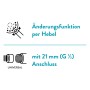 Handbrause: Strahlarten-Änderung per Hebel & 21 mm (G 1/2) Universal-Anschluss.
