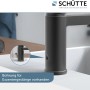 Schütte Waschtischarmatur Elephant, Graphit matt, Detailaufnahme der Montage am Waschbecken.
