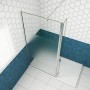 Duschparadies Walk-In Dusche 70x200cm mit 30cm Flipper, teilweise satiniertem 8mm Glas, verchromt.