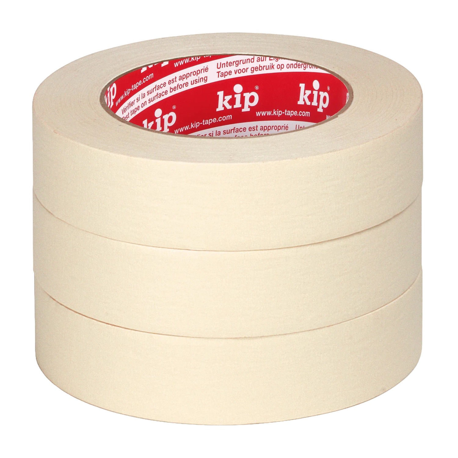 3 Rollen Kip Malerkreppband Masking-Tec, 30mm x 50m, beige.