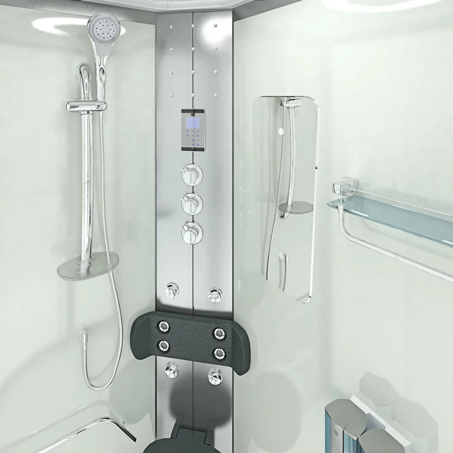 AquaVapore Duschkabine 80x120 mit Dampfsauna, Regendusche, Handbrause und Massagedüsen.