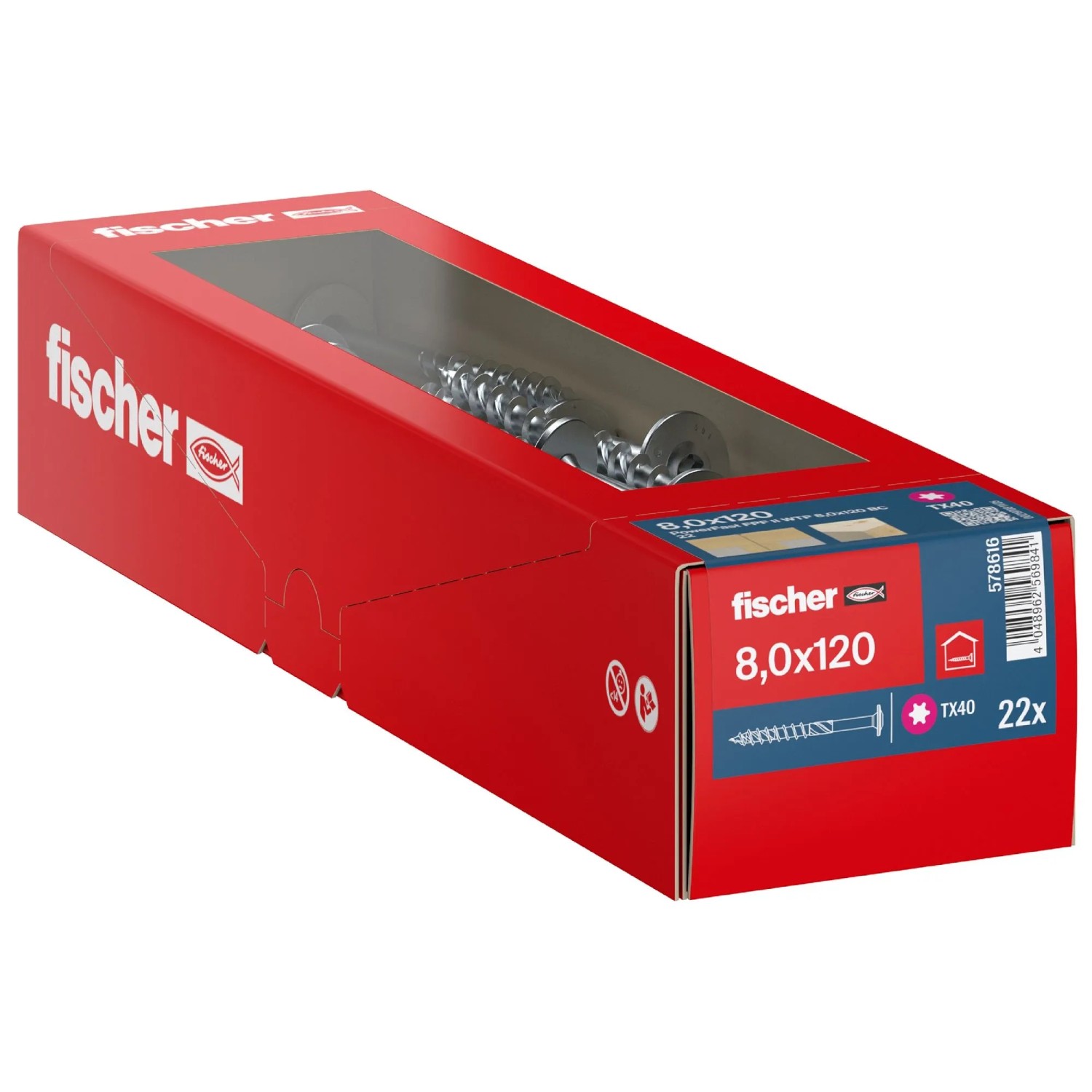 Fischer Holzbauschraube PowerFast II Tellerkopf 8 x 120 mm 22 Stk