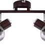 Globo Strahler Pallo, bronzefarbene Deckenleuchte mit zwei rauchglasfarbenen Spots.