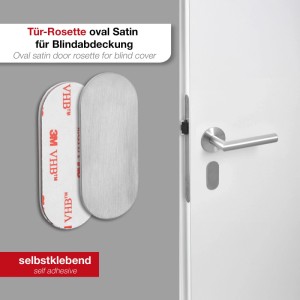 SOTECH Selbstklebende Tür Rosetten Oval Blindrosette Edelstahl Satin
