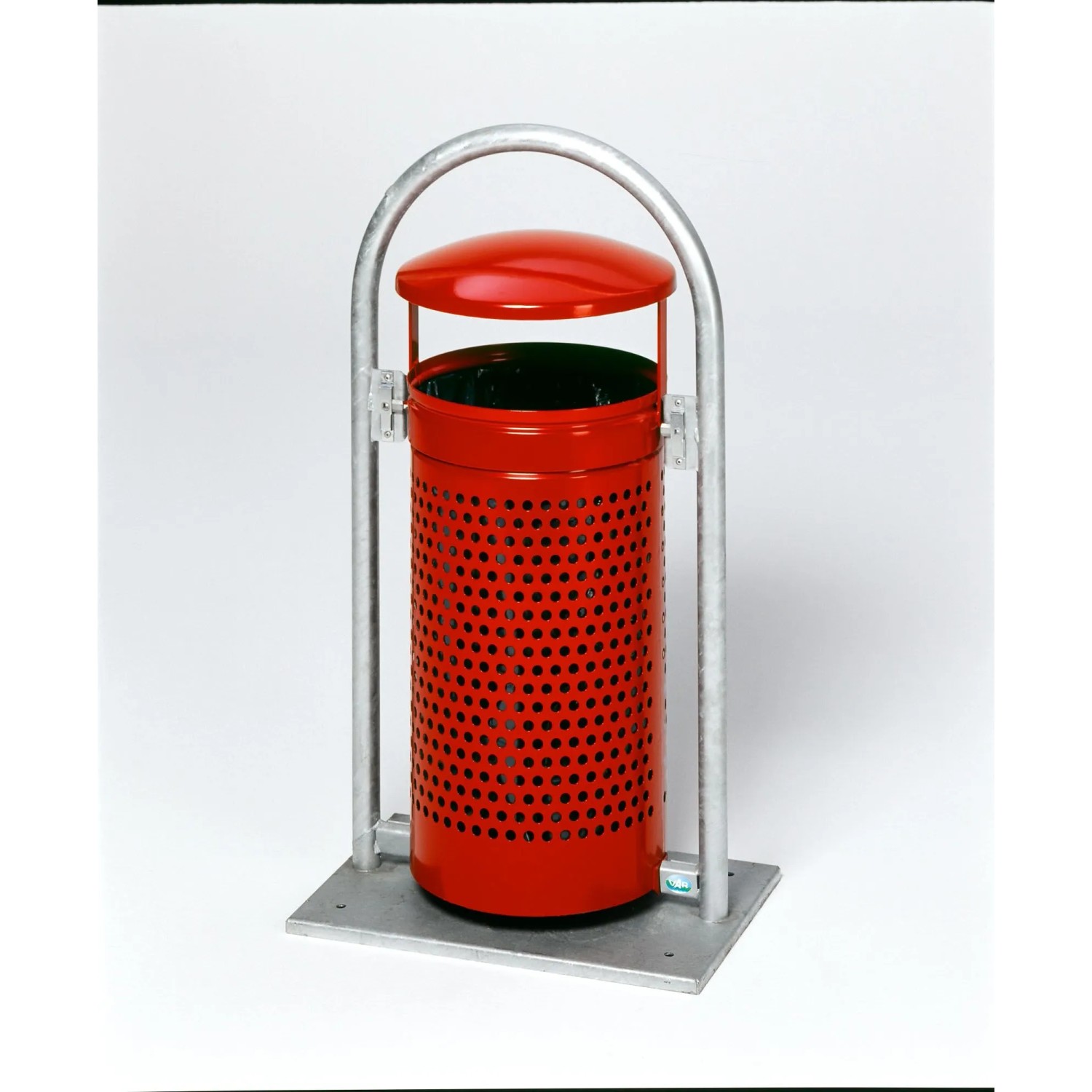 PROREGAL Abfallsammler Mit Rohrbogenständer 60 70 Liter HxBxT 116,5 x 58 x 38 cm Verzinkter Stahl Rot