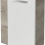 Fackelmann Waschbeckenunterschrank SBC Eiche Natur, 44 cm breit, mit weißer Tür und Griff.
