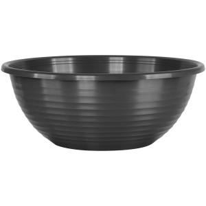 Anthrazitfarbene Geli Pflanzschale, ca. Ø 38 cm, aus Kunststoff.