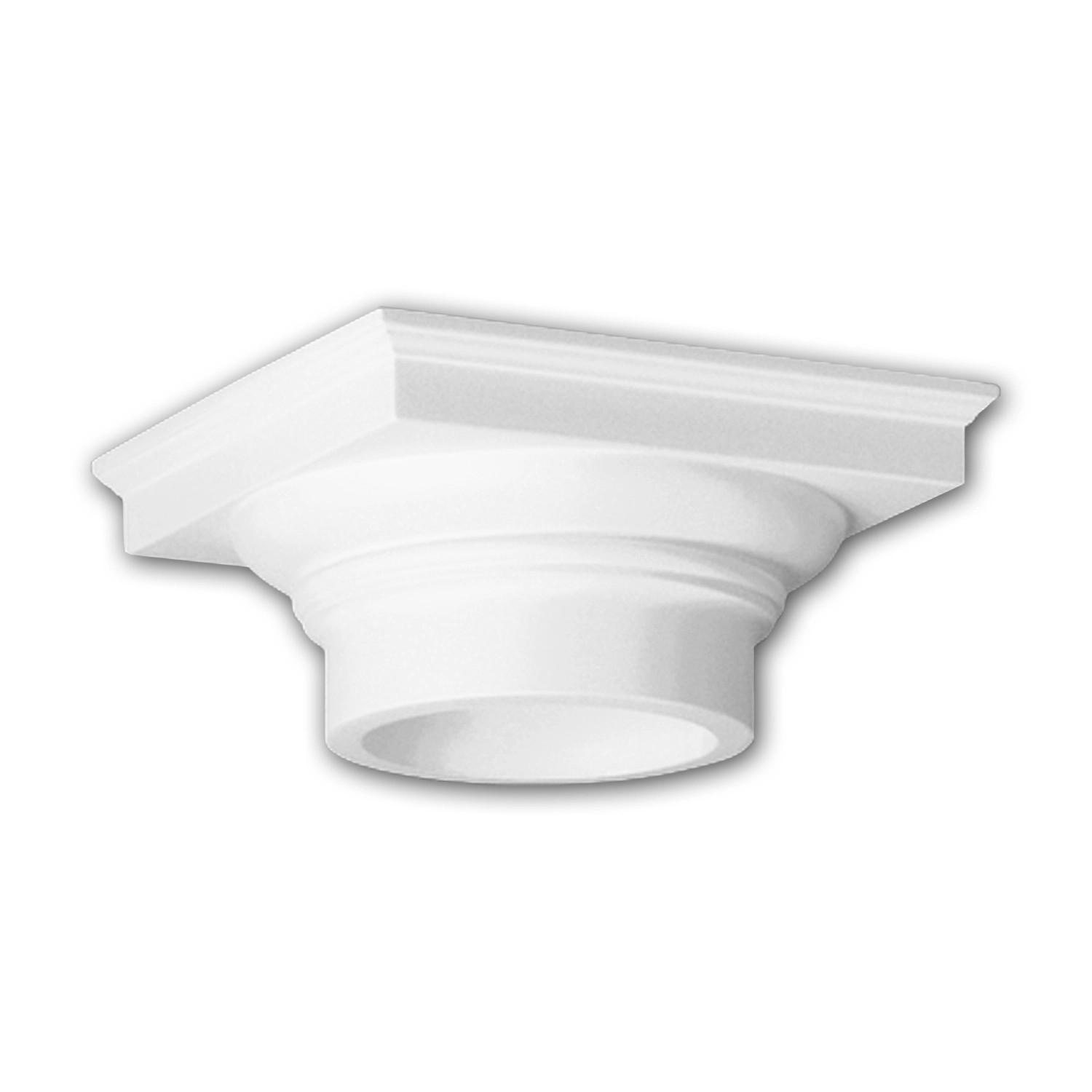 PROFHOME 111008 Vollsäulen Kapitell Säule Zierelement Stuckdekor, 21,6 cm x 10,5 cm x 21,6 cm Weiß