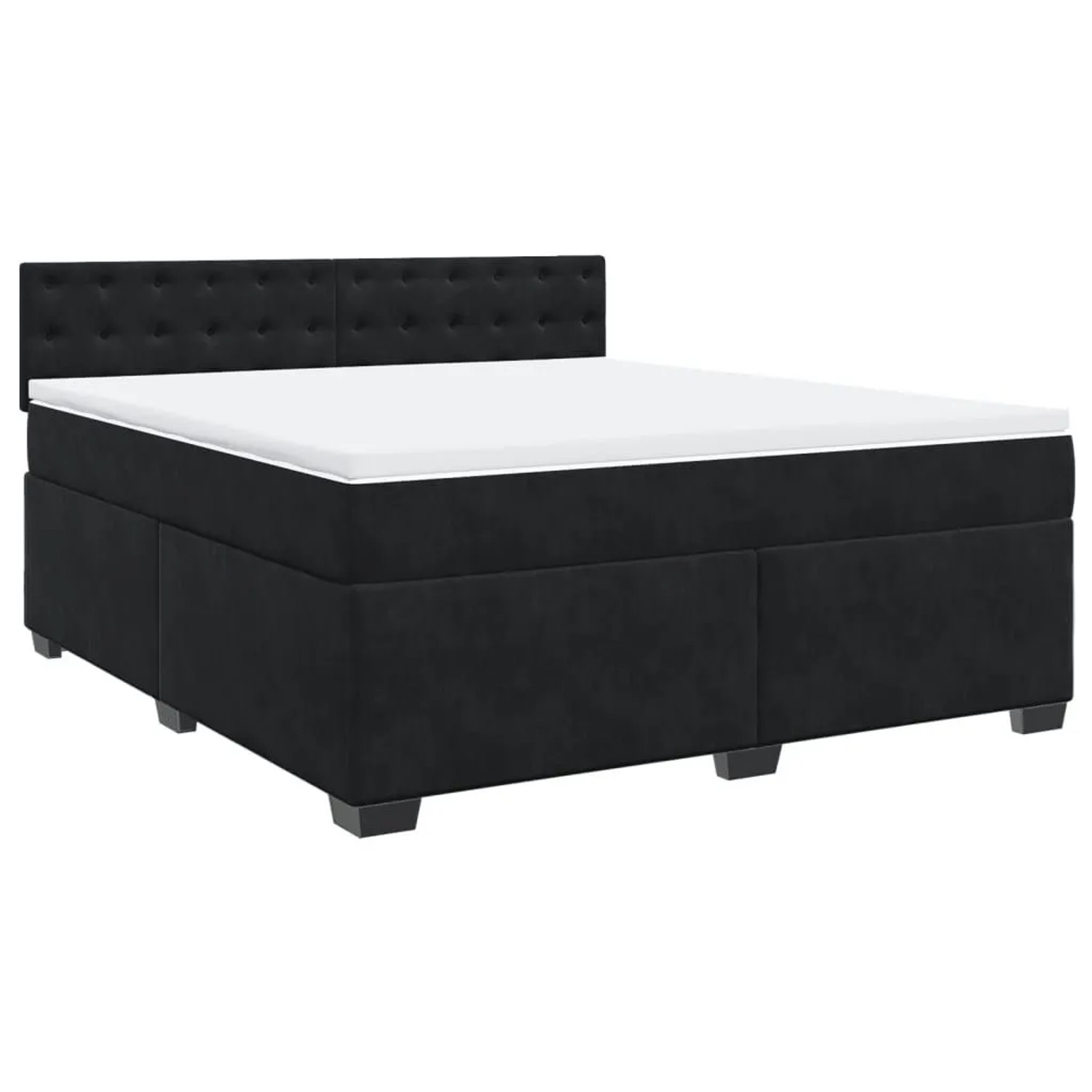 vidaXL Boxspringbett mit Matratze Schwarz 180x200 cm Samt 3286392 günstig online kaufen