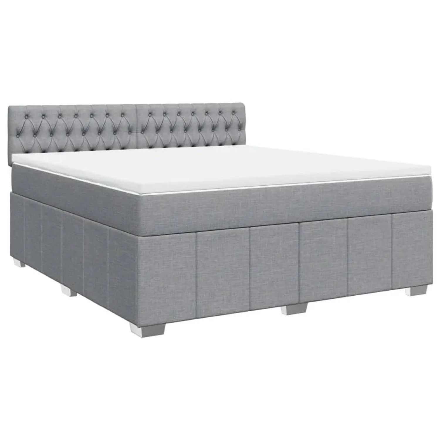 vidaXL Boxspringbett mit Matratze Hellgrau 180x200 cm Stoff 3287154