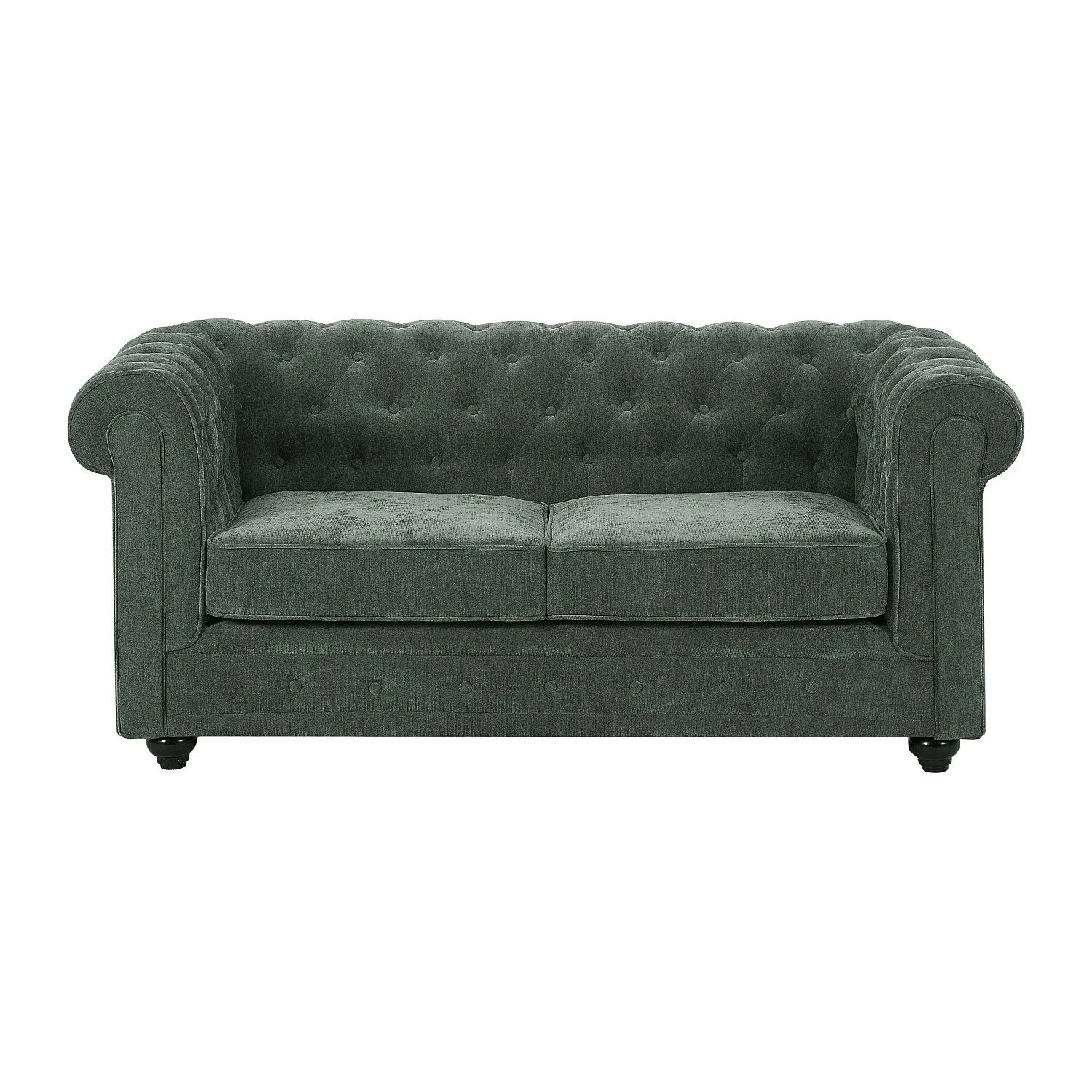 Vente-unique Sofa Ohne Schlafmöglichkeit Chesterfield Grün 165 cm