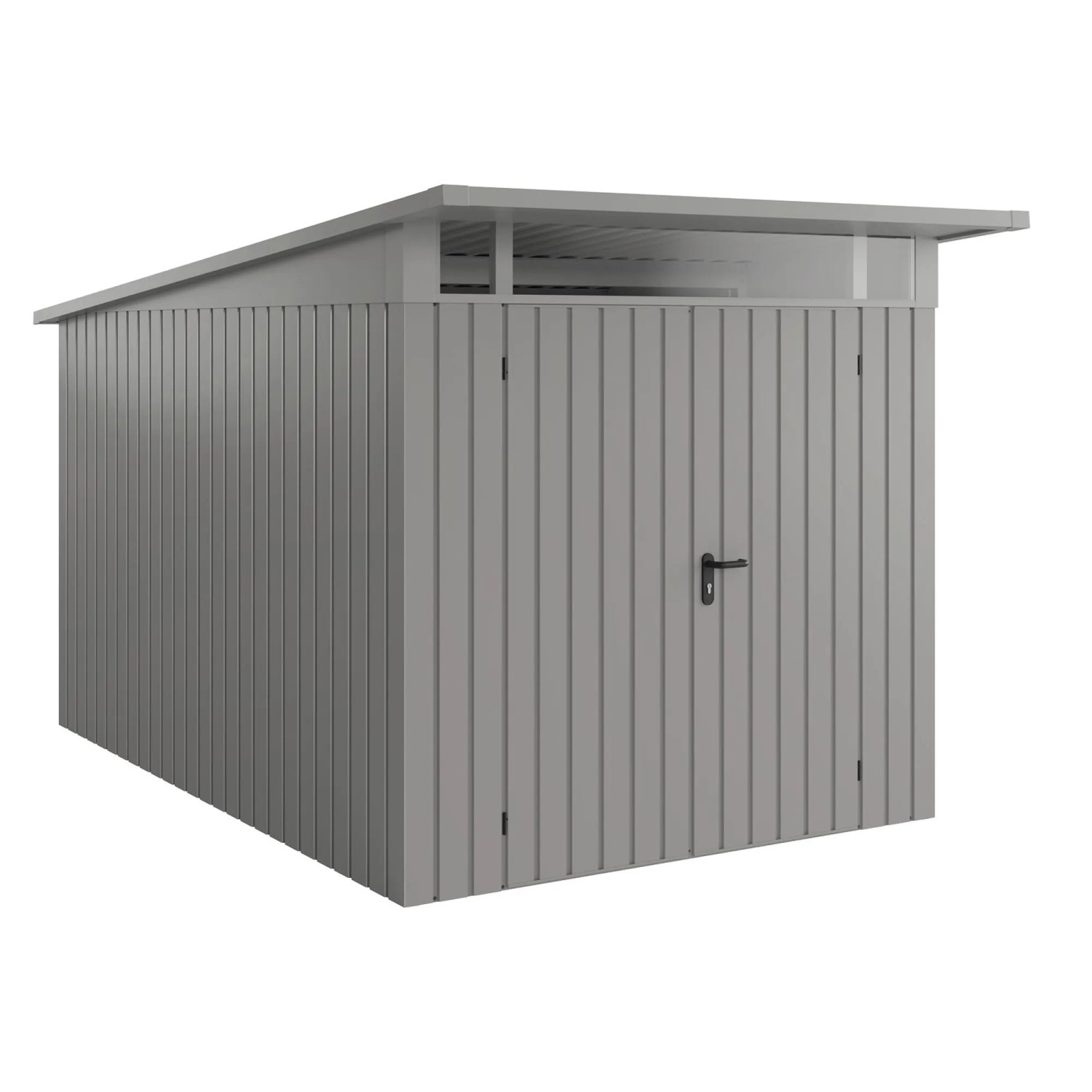 EcoStar Gerätehaus Euroline Pultdach 229 cm x 358 cm Graualuminium 2-flg.