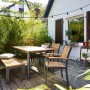Rechteckiger Gartentisch Bonlee aus FSC®-Holz, braun, 166x90 cm, mit Platz für 6 Personen.