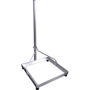 Schwaiger Balkonständer für SAT-Anlage aus Aluminium, mit Mast und Stellfüßen.