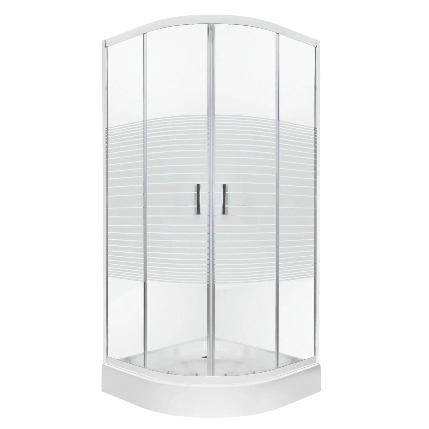 Kerra Runddusche Duschkabine Madera STR 90x90cm 4mm ESG Glas mit Duschwanne