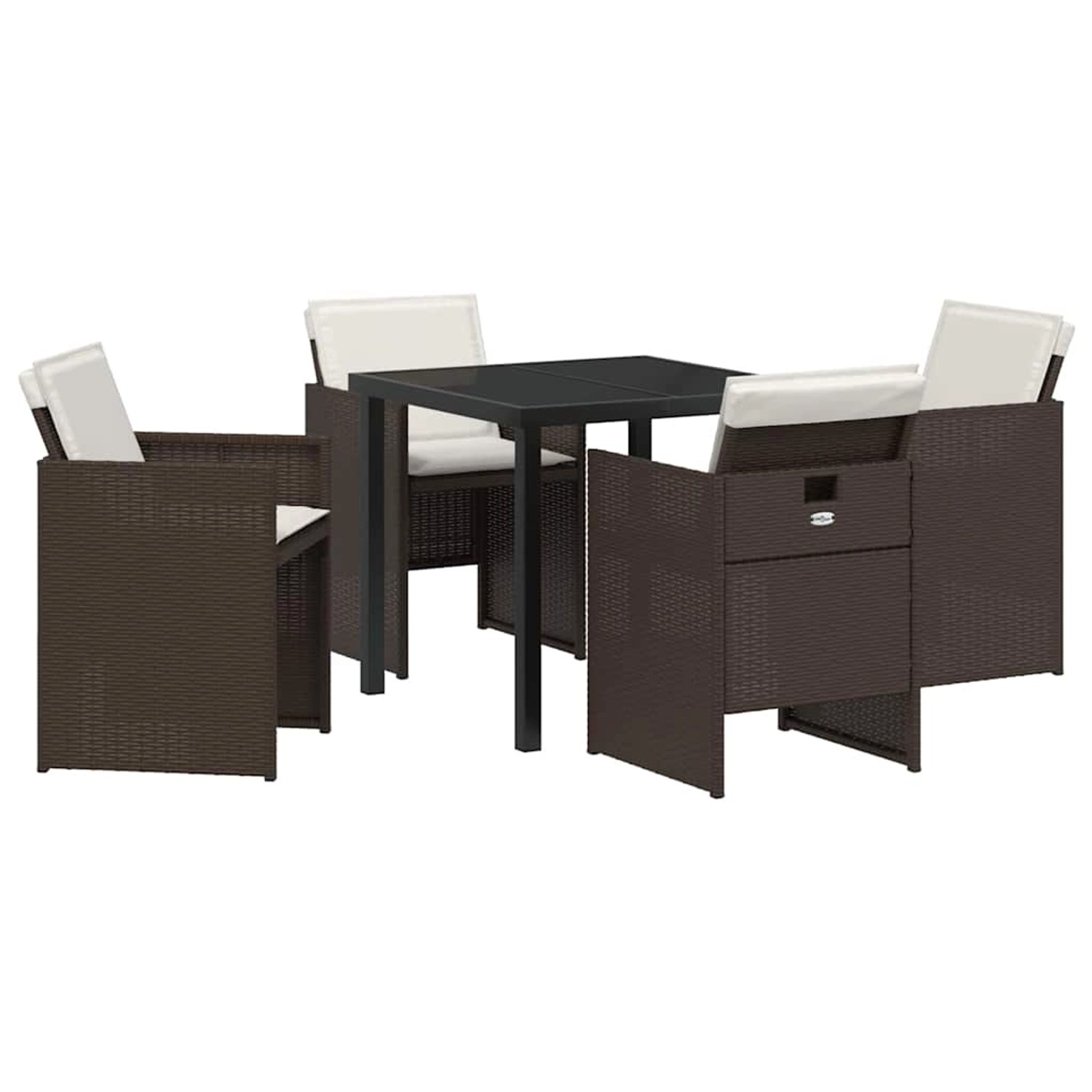 vidaXL Garten Essgruppe 5-Tlg Braun Poly Rattan 3380601 günstig online kaufen