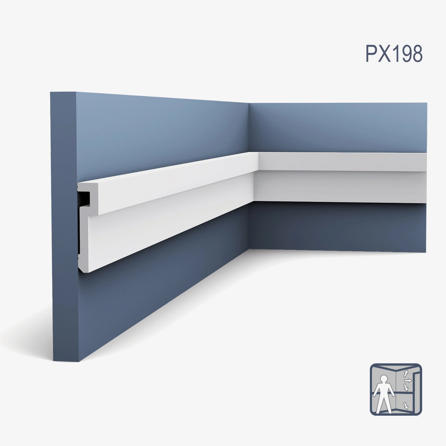 ORAC DECOR PX198-Box Wandleisten, 24er Set (48 m), weiße Sockelleisten für Wand und Boden.