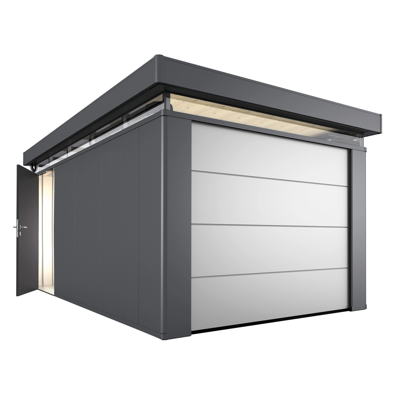 Deckensektionaltor mit Antrieb Silber-Metallic