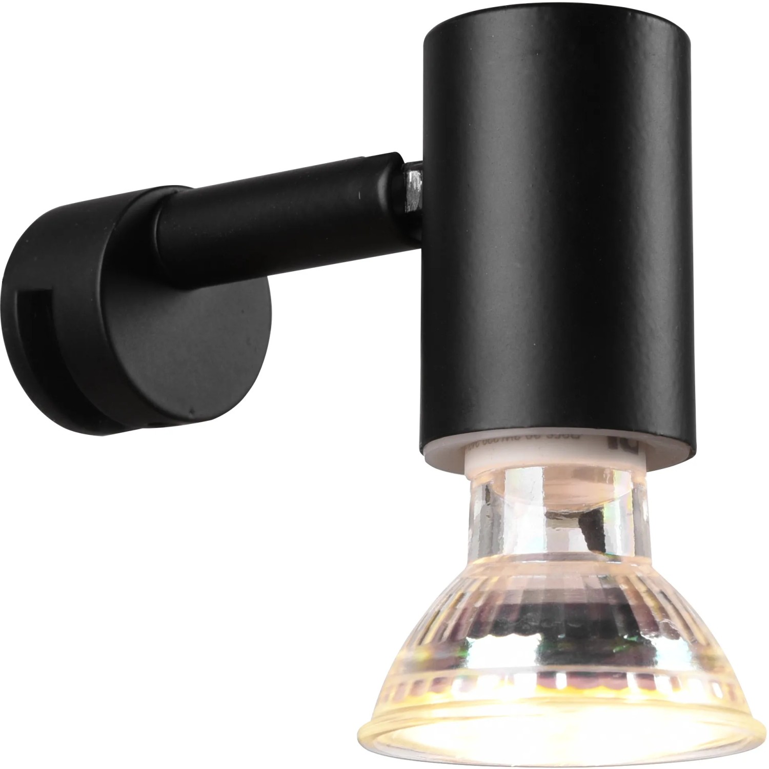 Schwarze Trio Wandleuchte Lorenzo für Bad und Wohnraum, mit GU10 Fassung und LED Leuchtmittel.