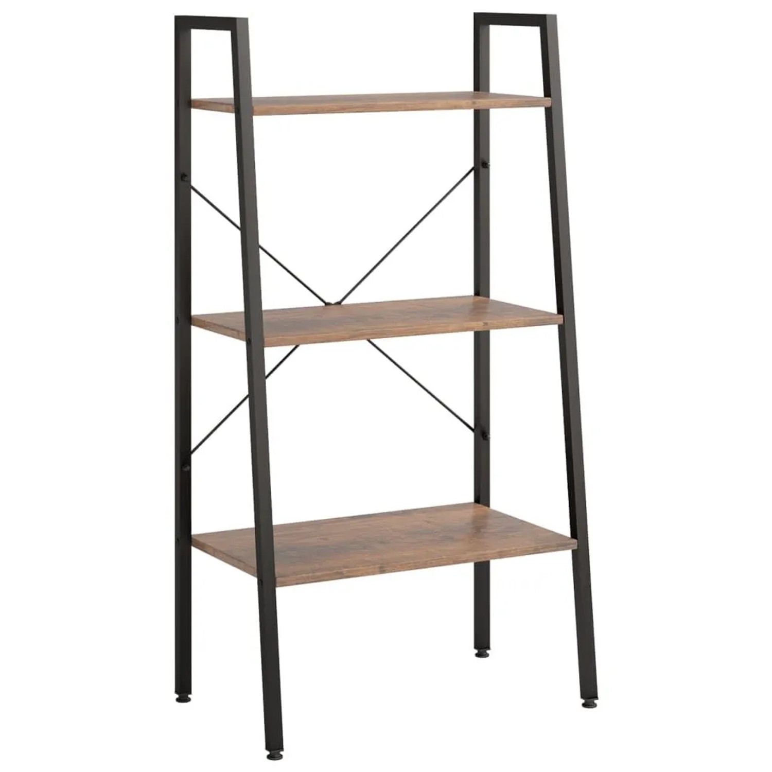 vidaXL Standregal mit 3 Böden Dunkelbraun und Schwarz 56x35x108 cm 336362