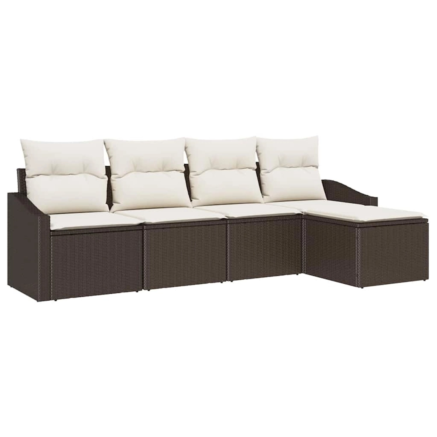 vidaXL Garten-Sofa-Set 5-Tlg Braun Poly Rattan 3346678 günstig online kaufen