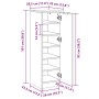 Weißer vidaXL Schuhschrank (30x35x100 cm) aus Holzwerkstoff mit offener Tür und Einlegeböden.