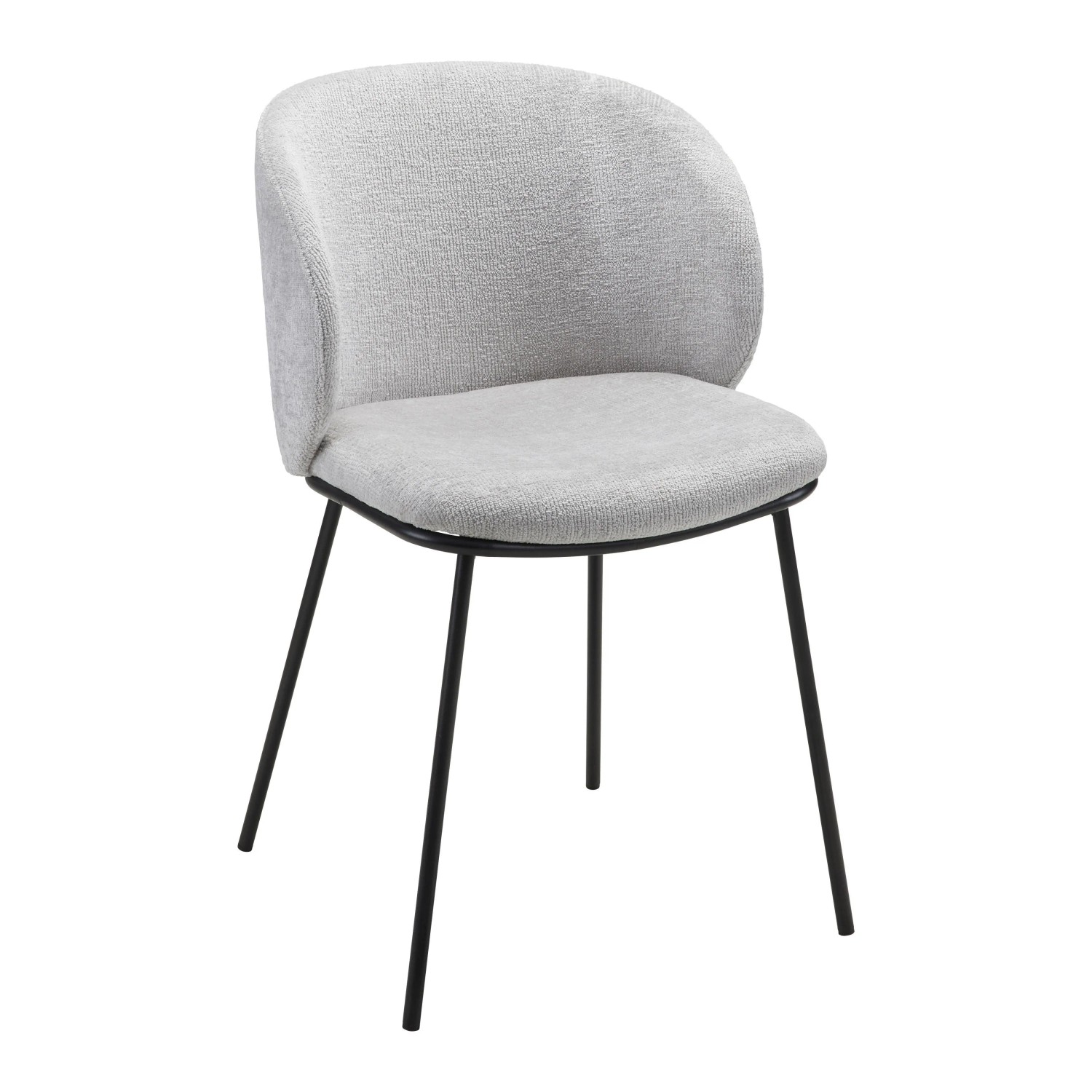 Bessagi Home Stuhl Malea Hellgrau Chenille Gepolstert