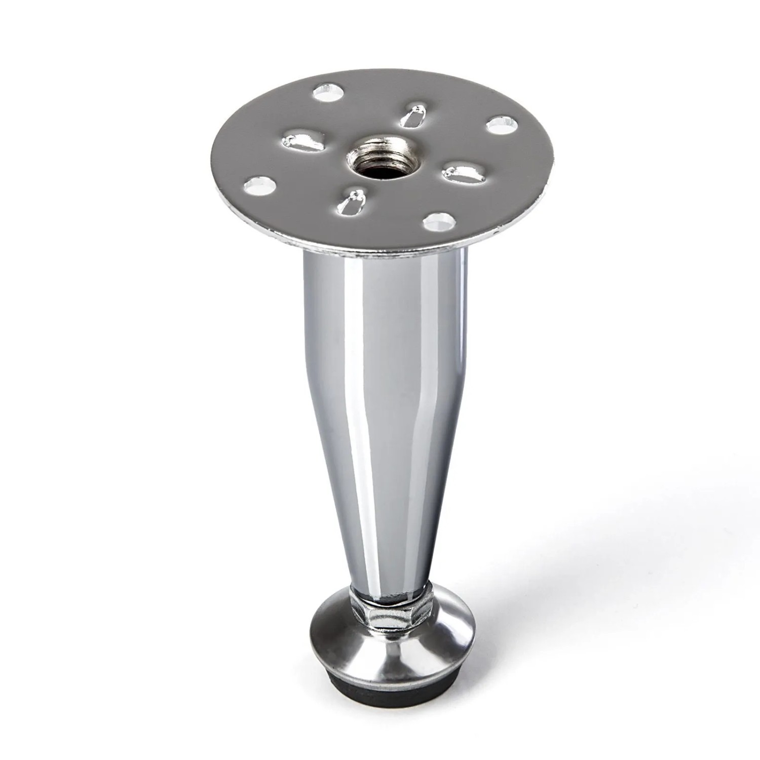 SOTECH Möbelfuß Rund 100 mm mit Höhenverstellung Bis 10 mm Chrom Poliert
