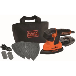 Black+Decker Mouse Dreieckschleifer KA 2000 mit Zubehör und Tasche.