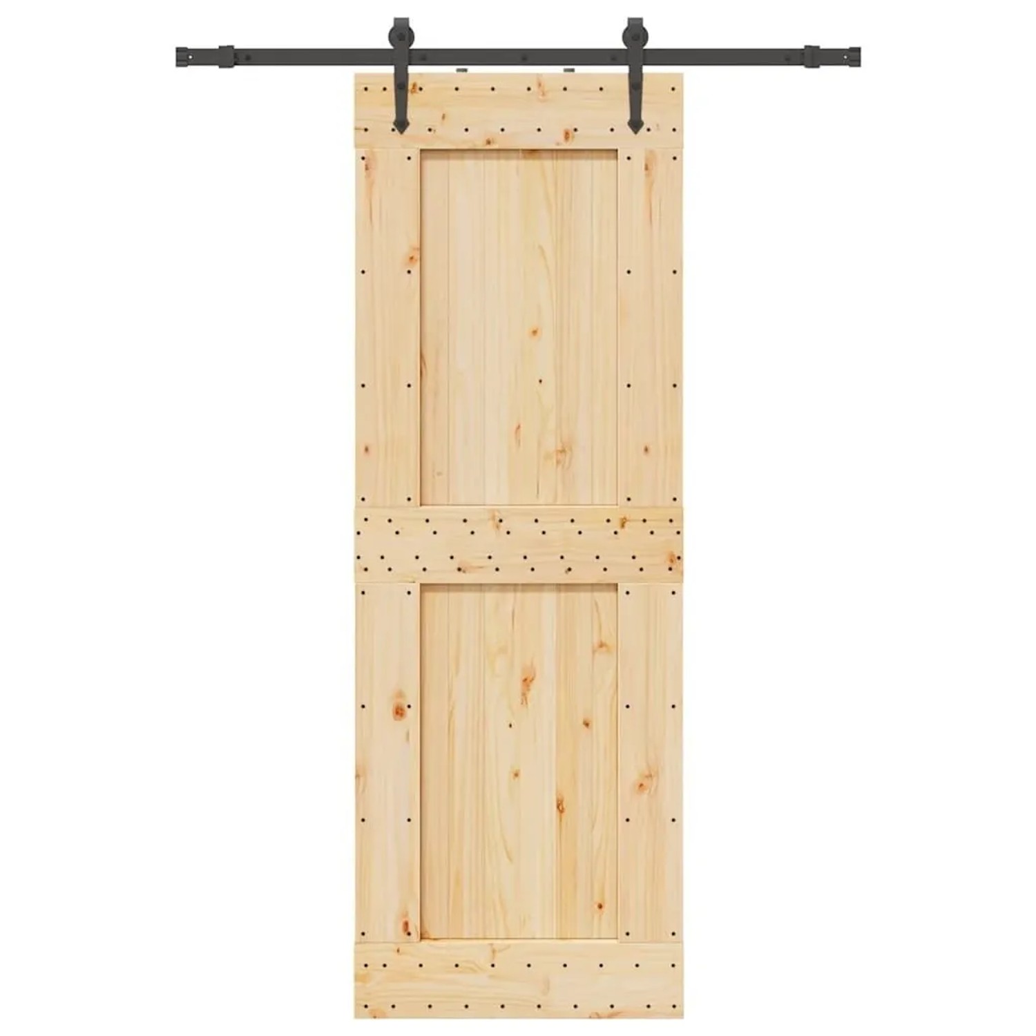 vidaXL Schiebetür mit Beschlag 80x210 cm Massivholz Kiefer 3332737 günstig online kaufen
