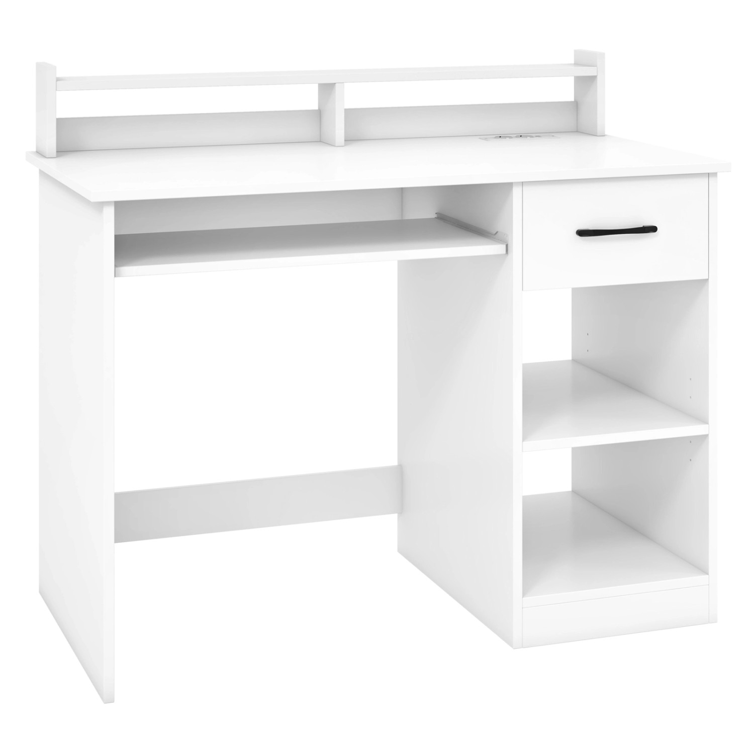 Costway Schreibtisch mit Ladestation 105 x 55 x 89 cm Weiß günstig online kaufen