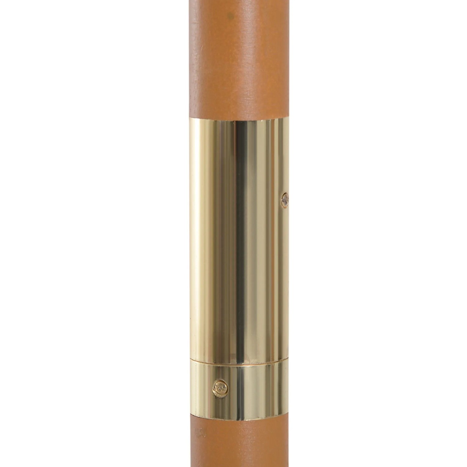 Detailaufnahme Sonnenschirm Bambus, Ø 250 cm, weiß, mit goldfarbenen Elementen.