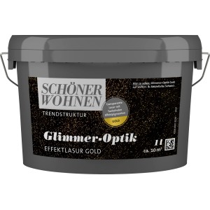 Schöner Wohnen Trendstruktur Glimmer-Optik Gold, 1 l Eimer Effektfarbe für Innenräume.