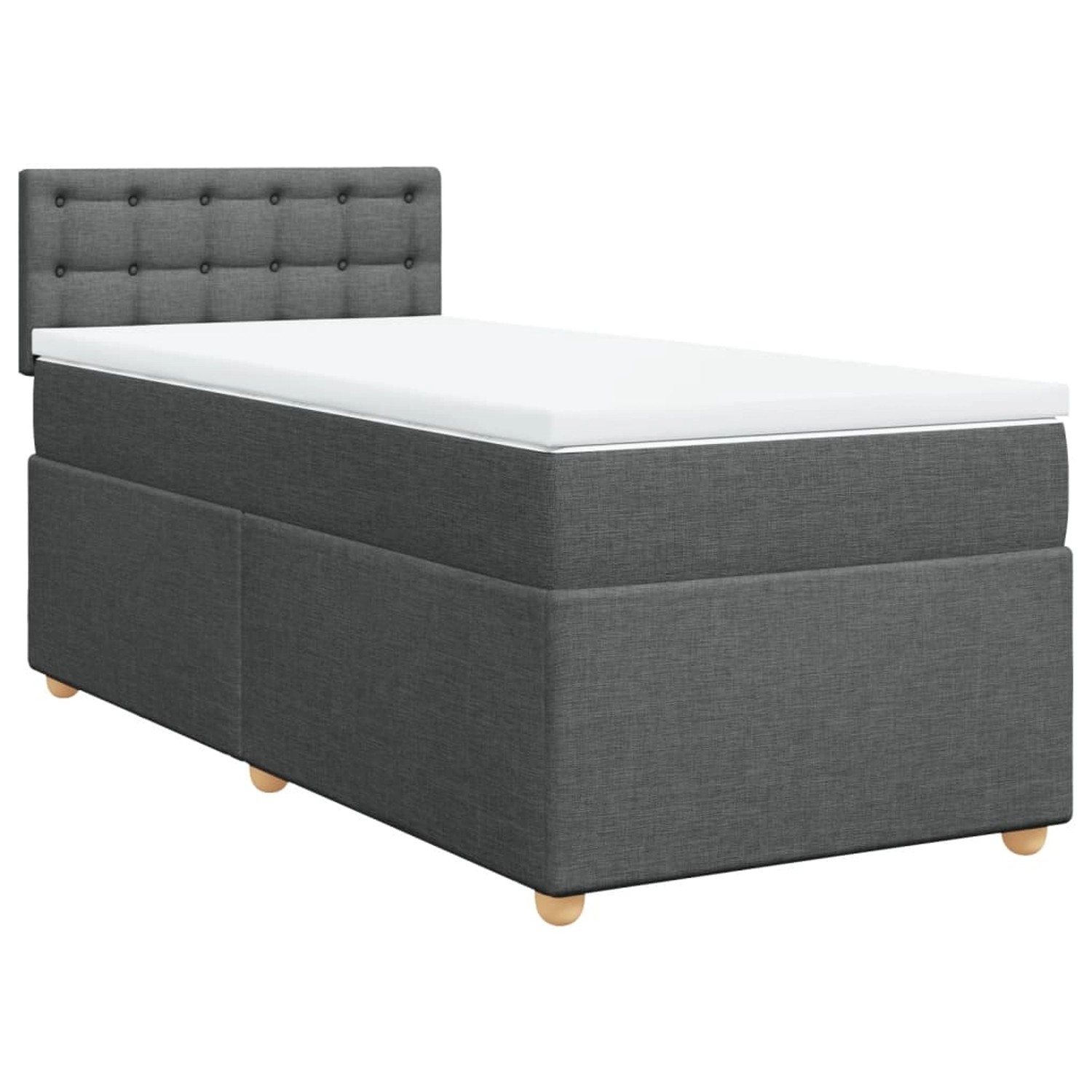 vidaXL Boxspringbett mit Matratze Dunkelgrau 100x200 cm Stoff 3286606 günstig online kaufen