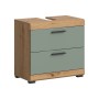Waschbeckenunterschrank in Salbei mit 2 Schubladen, 60 cm breit.