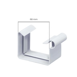 Weißer Inefa Rinnenverbinder aus PVC, 68 mm breit, für Kastenrinne. Verbindungselement für Dachrinnen.