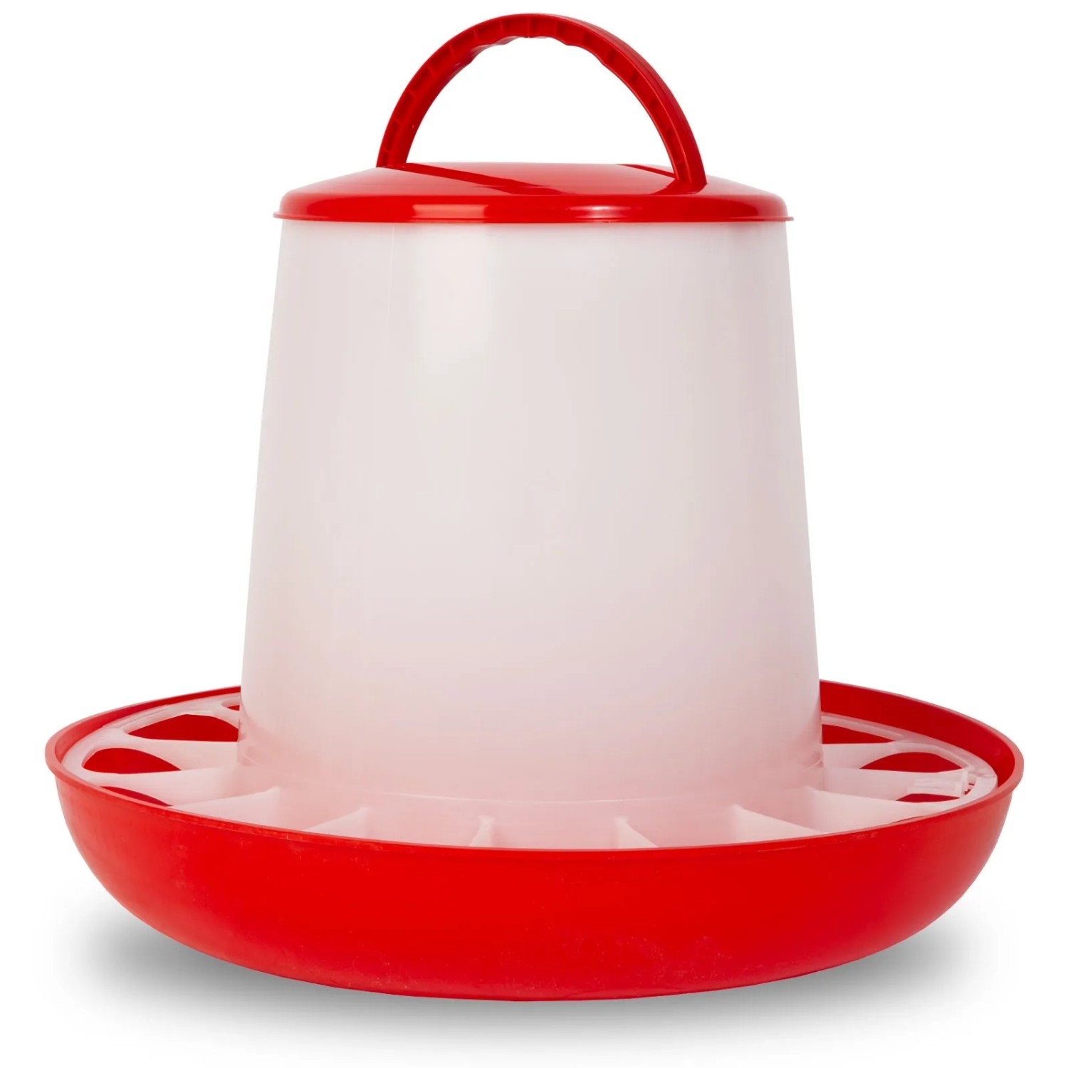EBERTH Geflügelfutterautomat, 3 kg, rot/weiß, für Hühner und Geflügel, Zubehör für Tierhaltung.