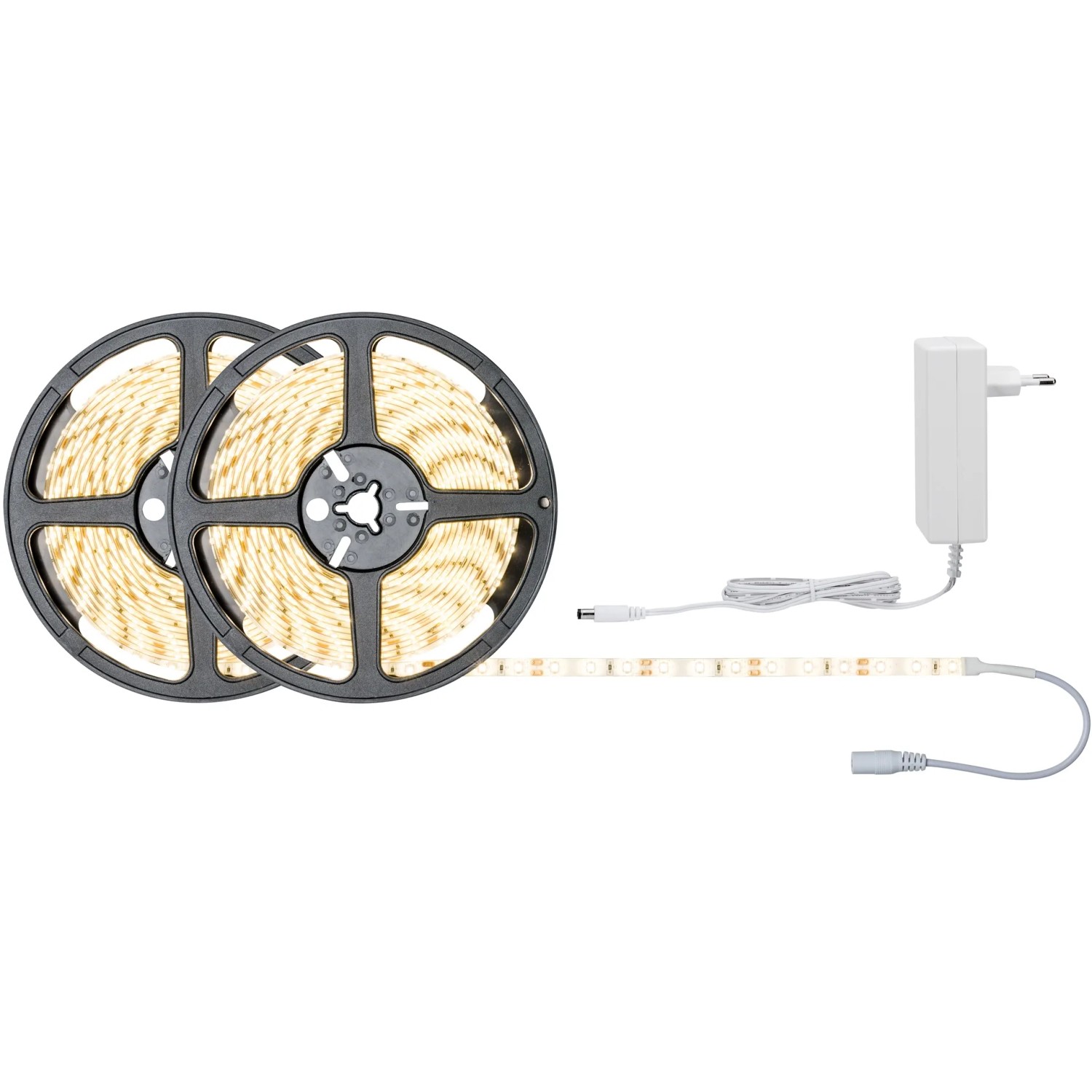 SimpLED Strip Set, 10m LED-Streifen auf Rollen mit Netzteil, warmweiß.