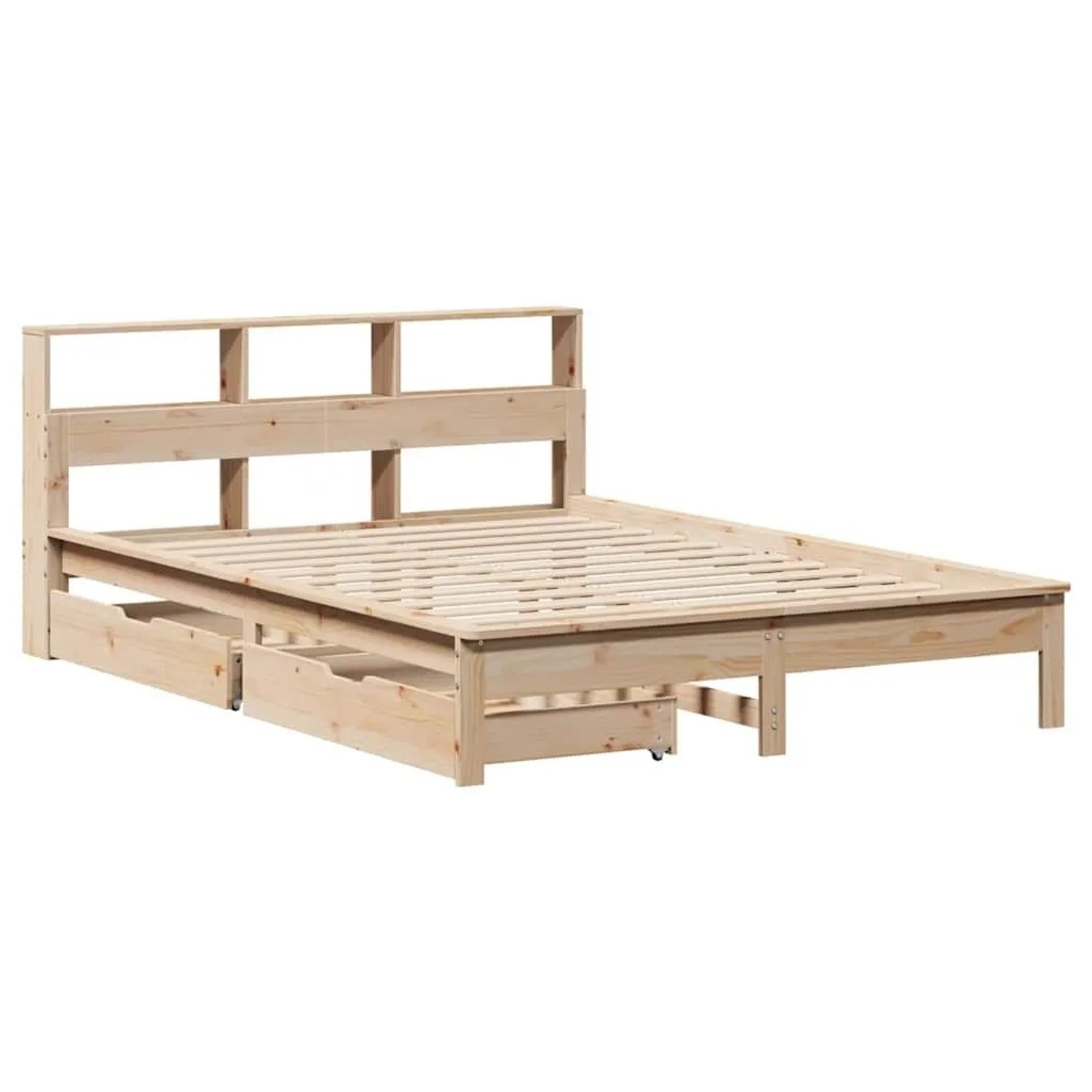 vidaXL Massivholzbett mit Regal ohne Matratze 135x190 cm Kiefernholz 330982 günstig online kaufen