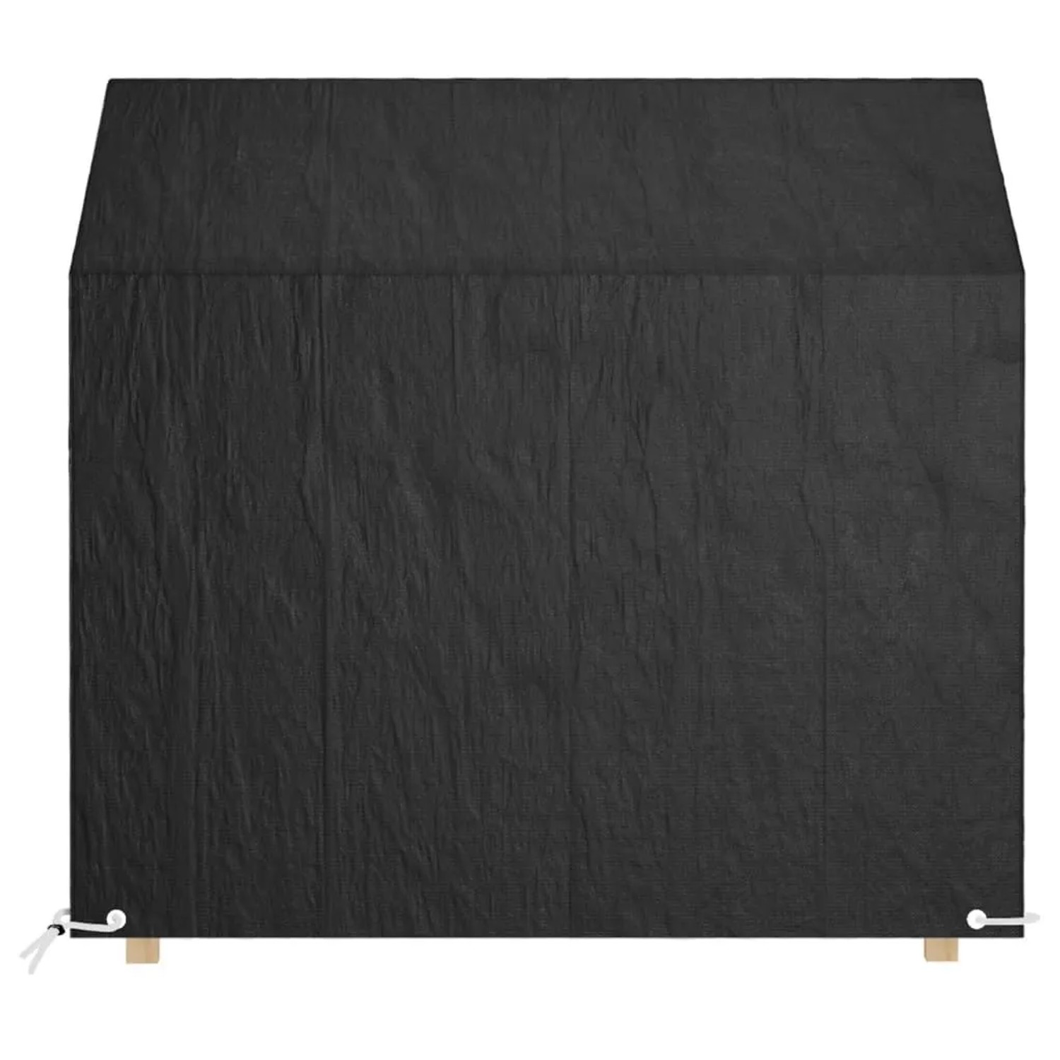Schwarze Schutzhülle für eine Gartenbank, 130x70x70/88 cm, aus Polyethylen.