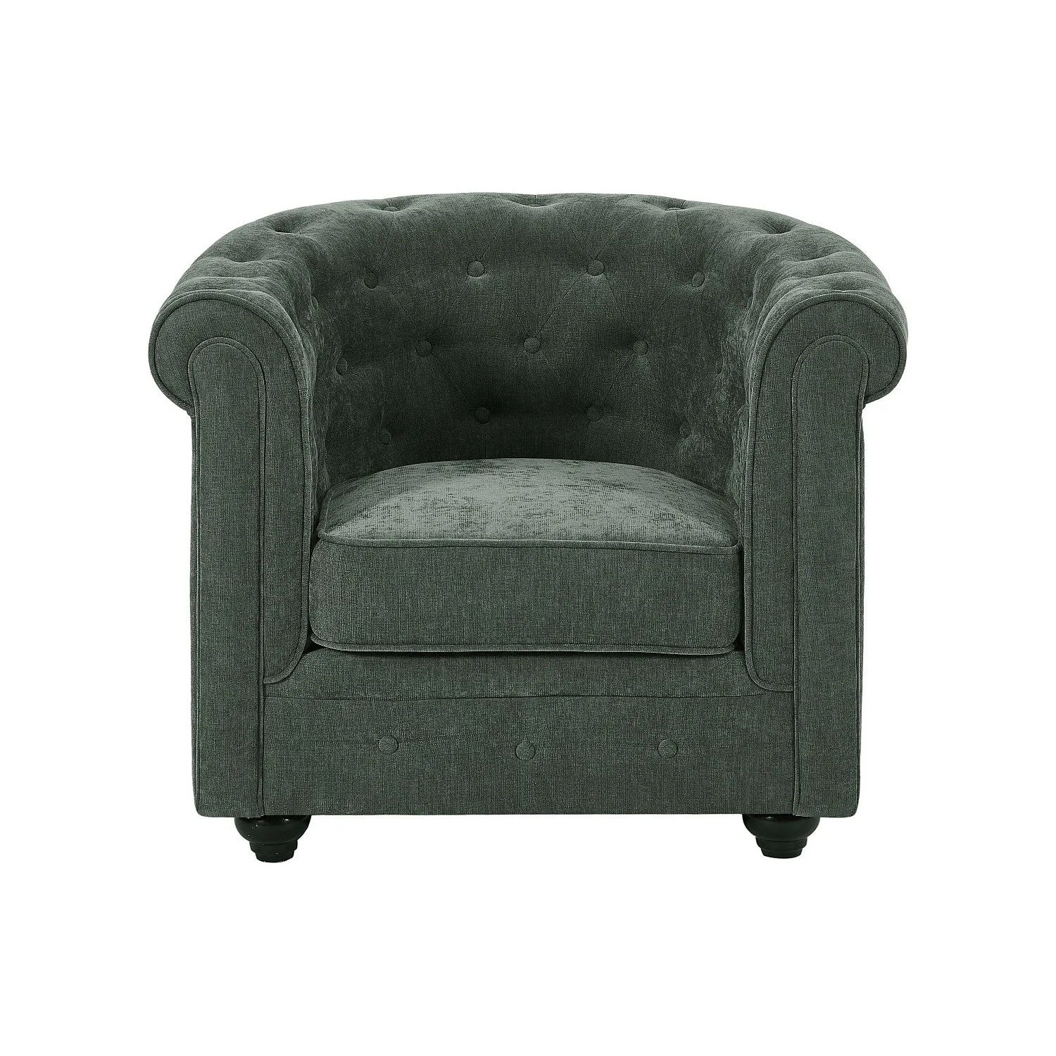 Vente-unique Sessel Mit Gerader Rückenlehne Chesterfield Grün 82 cm