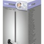 Verpackung der Tesa WC-Bürstengarnitur Moon in Graphit mit Glasbehälter und Bürste.
