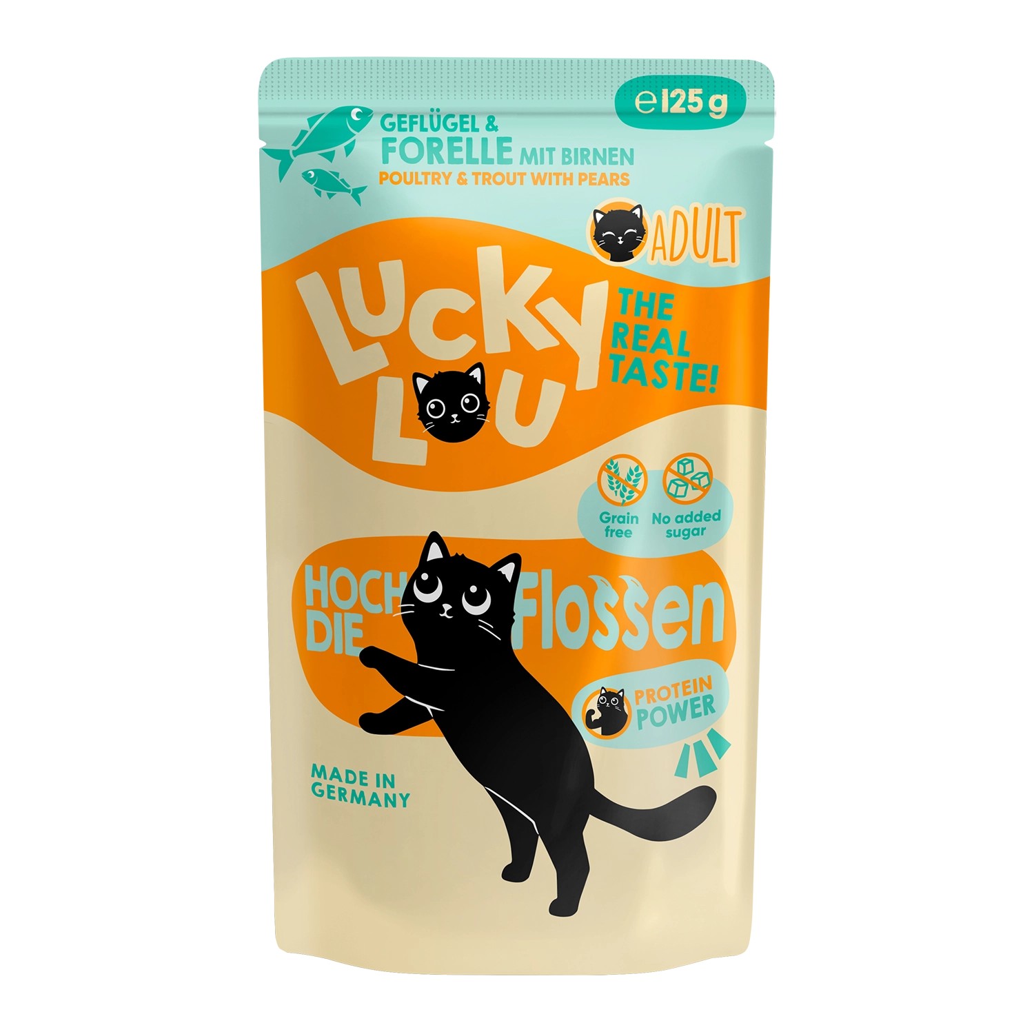 Lucky Lou Katzen-Nassfutter Lifestage Adult Geflügel & Forelle 125 g