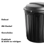 Schwarzer KARAT Mülleimer Robin, 60L Abfalleimer mit Deckel.