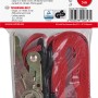 LAS Spanngurt mit Ratsche und S-Haken, 250 kg Zugkraft, rot, 5 m lang.