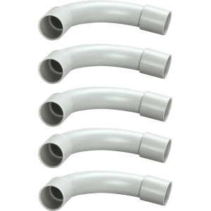 5 graue EN 20 Isolierbögen zur Leitungsverlegung in Ecken.